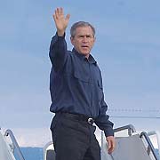 George W. Bush waves his re-election chances goodbye.